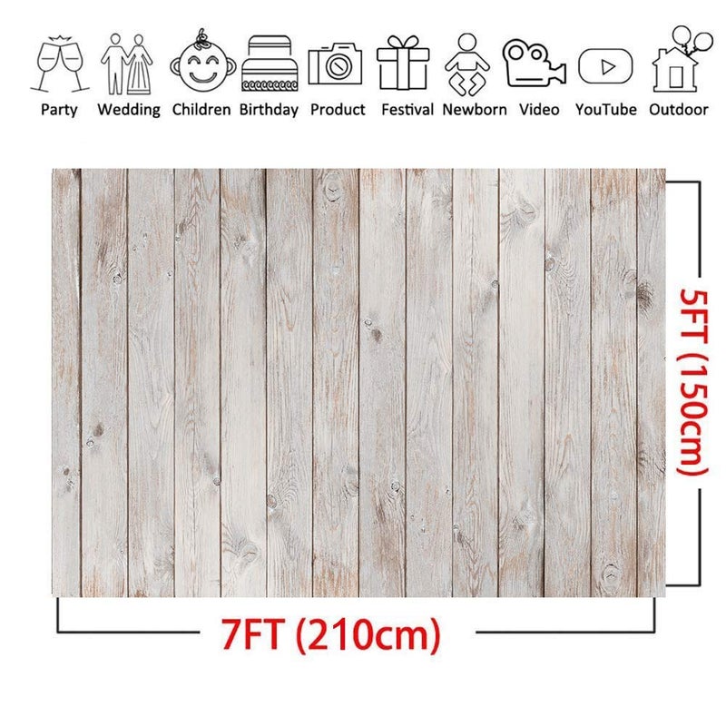 LTLYH 7x5ft Vinyl Gray Wood Backdrop for Photography Rustic Natural Wooden Floor Photo Background Newborn Baby Photoshoot Portrait Studio Props A083â€¦ - Image 4